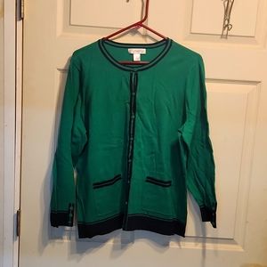 CJ Banks cardigan 1x Green and navy